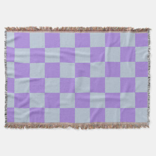 Soft Blue und Lavender Checked Decke