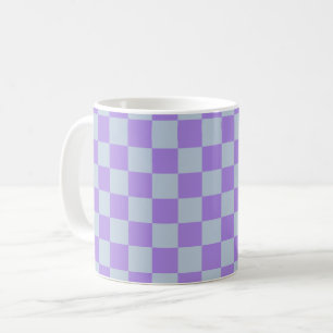 Soft Blue und Lavender Checked Kaffeetasse