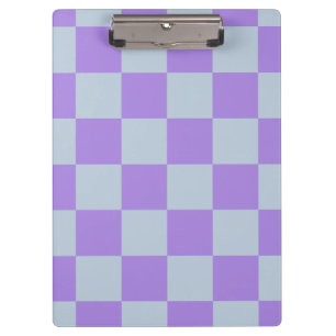 Soft Blue und Lavender Checked Klemmbrett