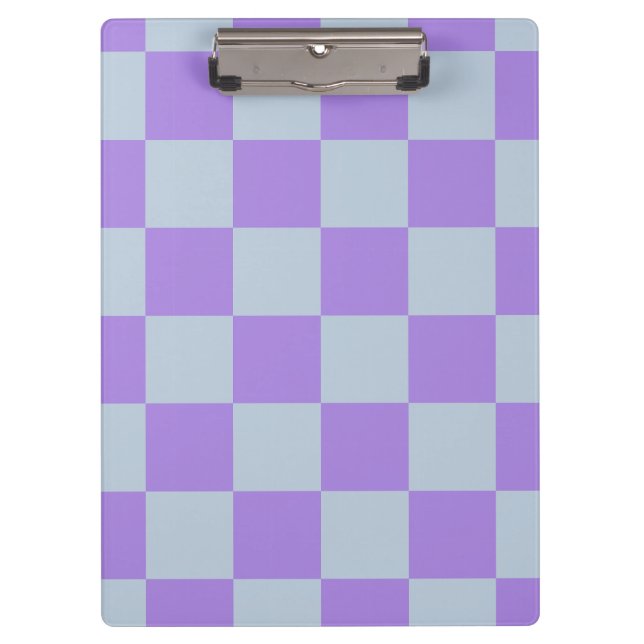 Soft Blue und Lavender Checked Klemmbrett (Vorderseite)