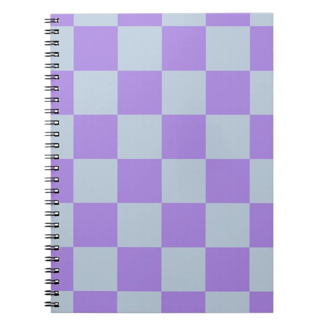 Soft Blue und Lavender Checked Notizblock (Vorderseite)