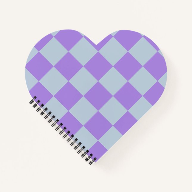 Soft Blue und Lavender Checked Notizbuch (Vorderseite)