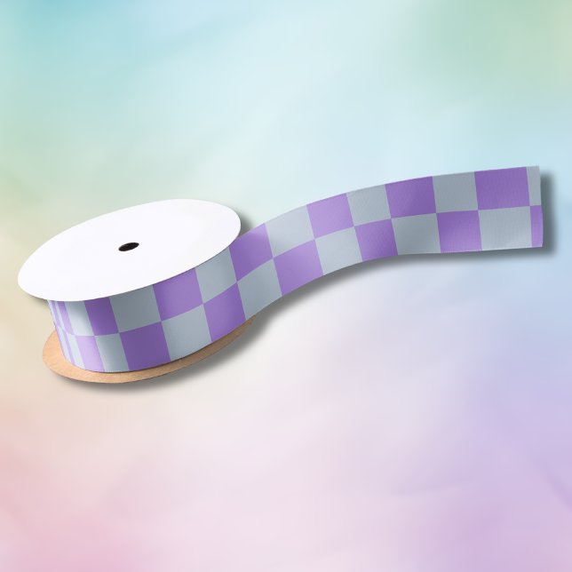 Soft Blue und Lavender Checked Satinband (Von Creator hochgeladen)