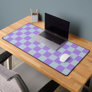 Soft Blue und Lavender Checked Schreibtischunterlage
