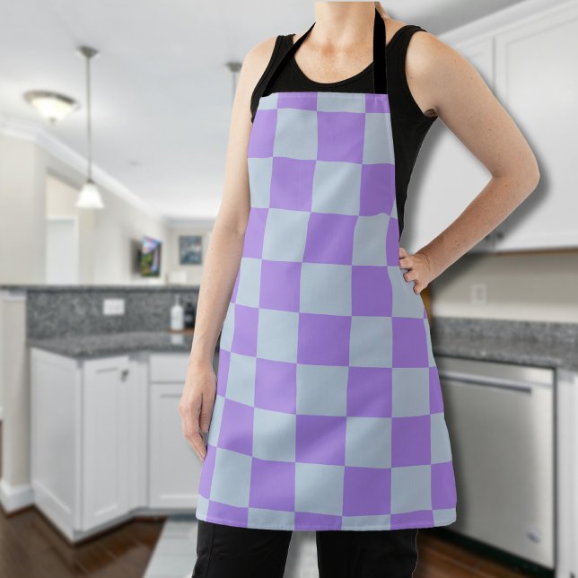Soft Blue und Lavender Checked Schürze (Von Creator hochgeladen)