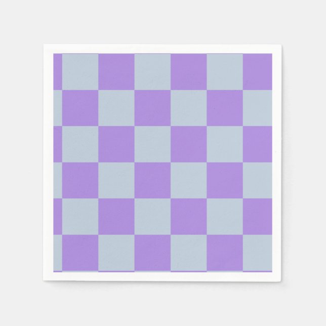 Soft Blue und Lavender Checked Serviette (Vorderseite)