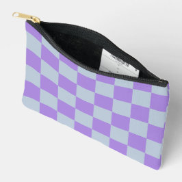 Soft Blue und Lavender Checked Zubehörtasche