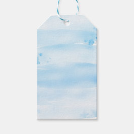 Soft Blue Watercolor Brush Geschenkanhänger
