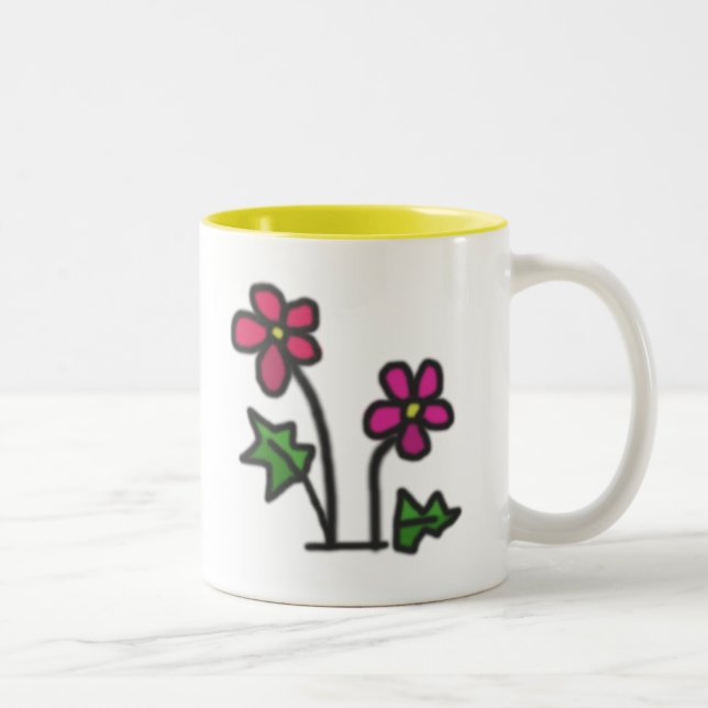 Soft Blume Zweifarbige Tasse (Rechts)