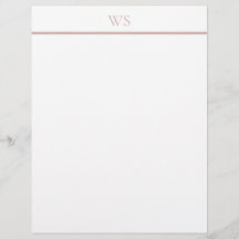Soft Blush Bar Monogramm Briefpapier