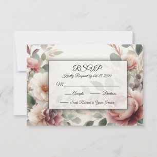 Soft Blush Blues Peak und Rose Serenade RSVP Karte