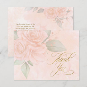 Soft Blush Rose Hochzeit Danke, ID828 Ankündigungspostkarte