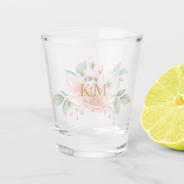 Soft Blush-Rose ID828 Schnapsglas (Vorderseite)