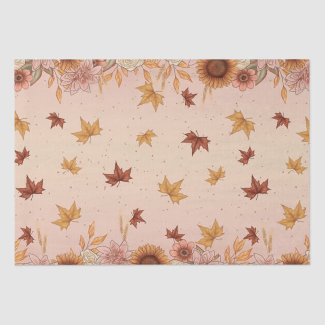 Soft Boho Herbstmuster Seidenpapier (Vorderseite)