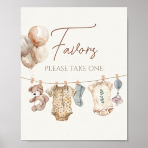 Soft Boho Neutral Baby Kleidung Baby Dusche Gefall Poster