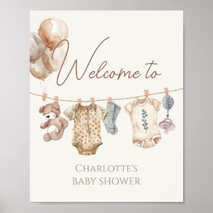 Soft Boho Neutral Vêtements de bébé Affiche de bie