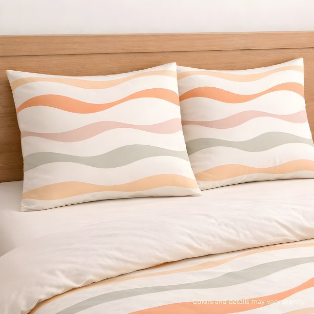 Soft Boho Wave Stripe Pattern Kissenbezug (Von Creator hochgeladen)