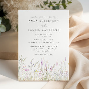 Soft-Boho-Wildflower-Hochzeit Einladung