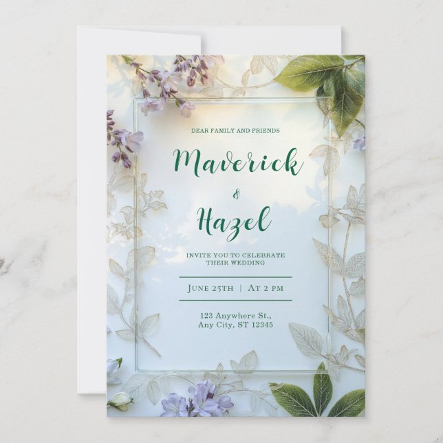 Soft Botanical Garden Wedding Invitation (Devant)