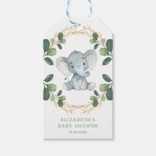 Soft Botanical Greenerenery Elefant Coed Baby Dusc Geschenkanhänger