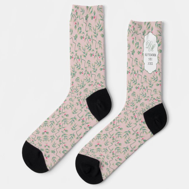 Soft Botanical Wedding Socken (Linkes Detail)