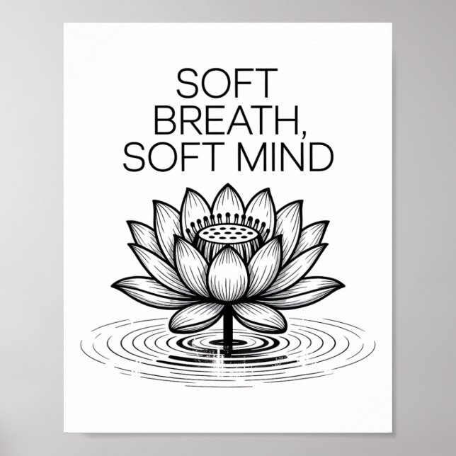 Soft Breath Soft Mind Dandelion Yoga Inspiration A Poster (Vorne)