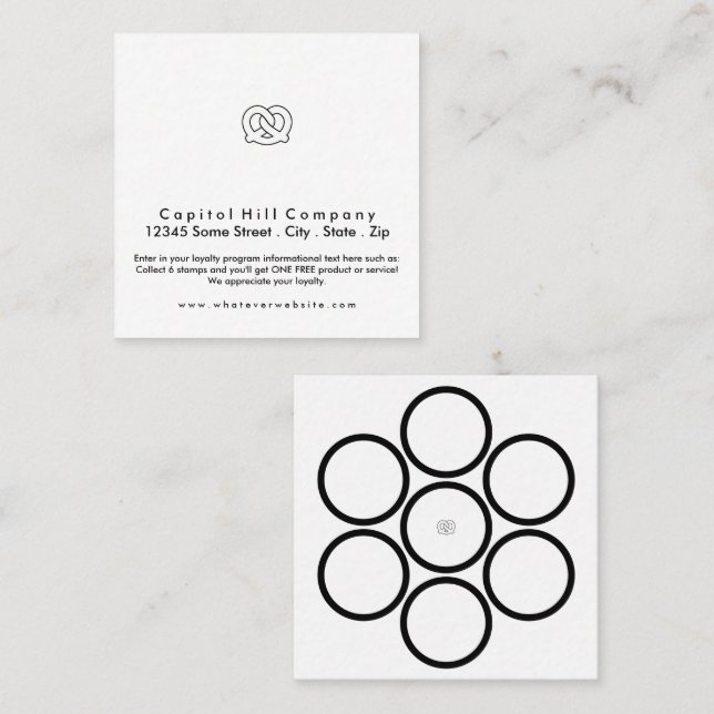 Soft Bretzel Square Treuekarte (Vorne/Hinten)