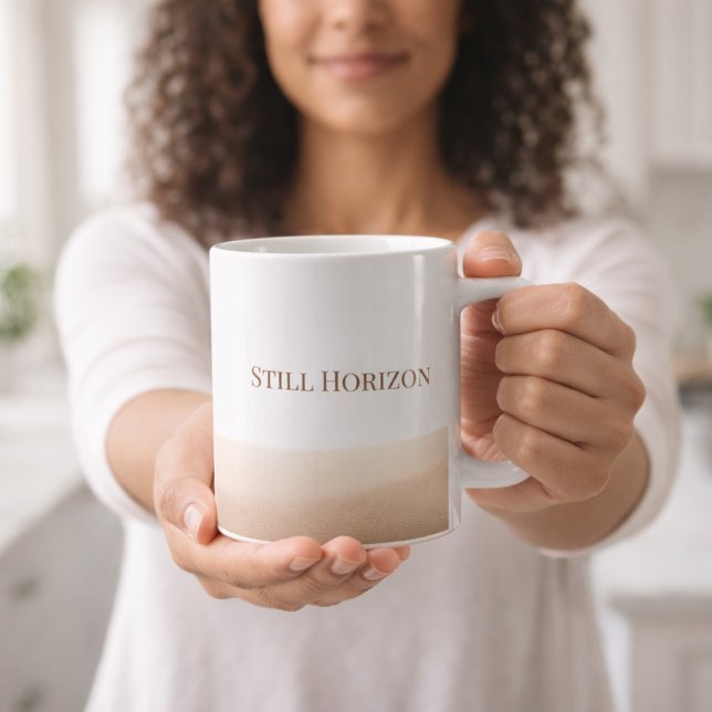 Soft Brown Horizon Classic Mug, 11 oz Kaffeetasse (A soft brown to white fade adds calm contrast to desk setups and daily drink moments)