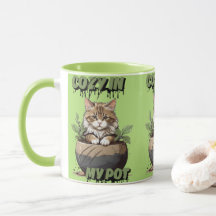 Soft Browns Cosy Kitty Cartoon