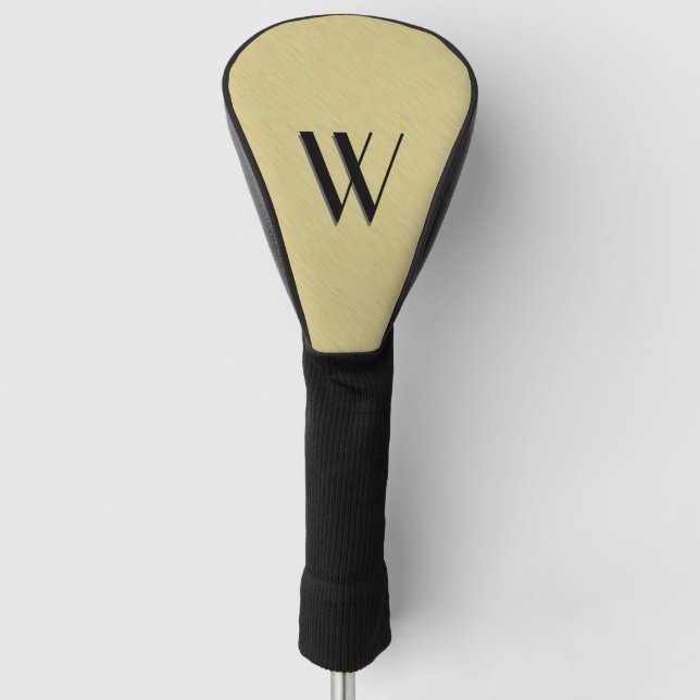 Soft Brushed Gold Golf Headcover (Vorderseite)