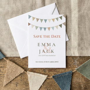 Soft bunting Hochzeit speichern Sie das Datum Save The Date