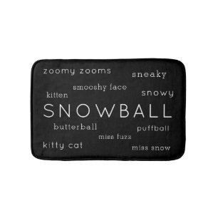Soft Cat Mat Flat Bed Schwarz-weiß Name + Nickname Badematte