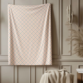 Soft Checked Blanket in Korallen und Grautöne Fleecedecke