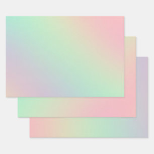 Soft Chic Pastel Ombre Gradient Geschenkpapier Set