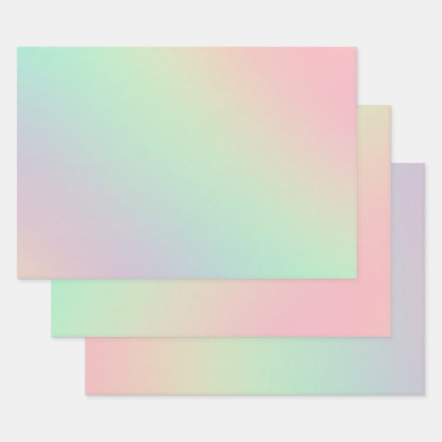 Soft Chic Pastel Ombre Gradient Geschenkpapier Set (Set)