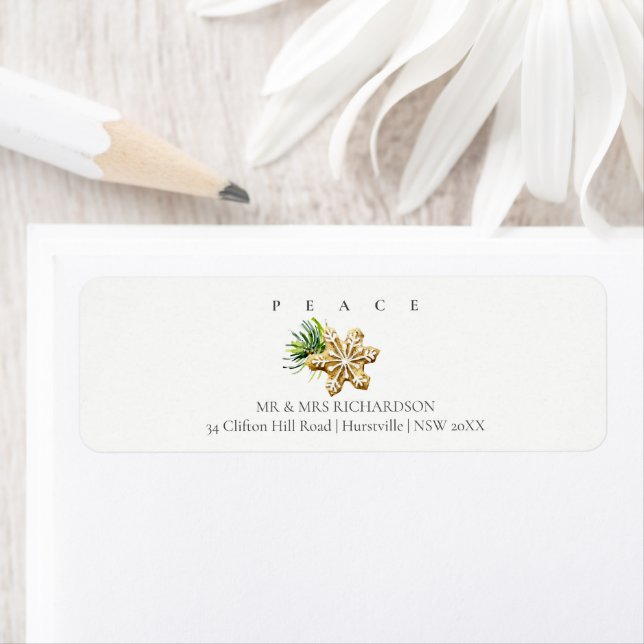 Soft Christmas Pine Star Cookie Adresse Frieden (Insitu)