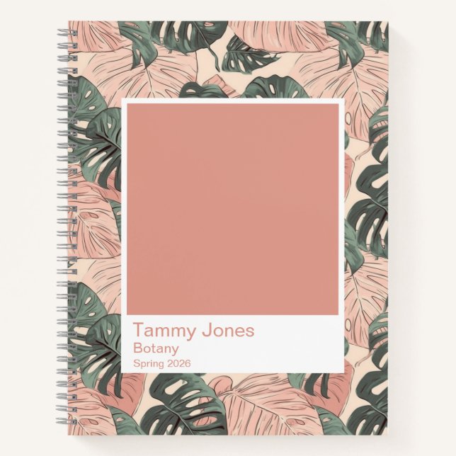 Soft Clay Monstera Color Swatch Large Notizbuch (Vorderseite)
