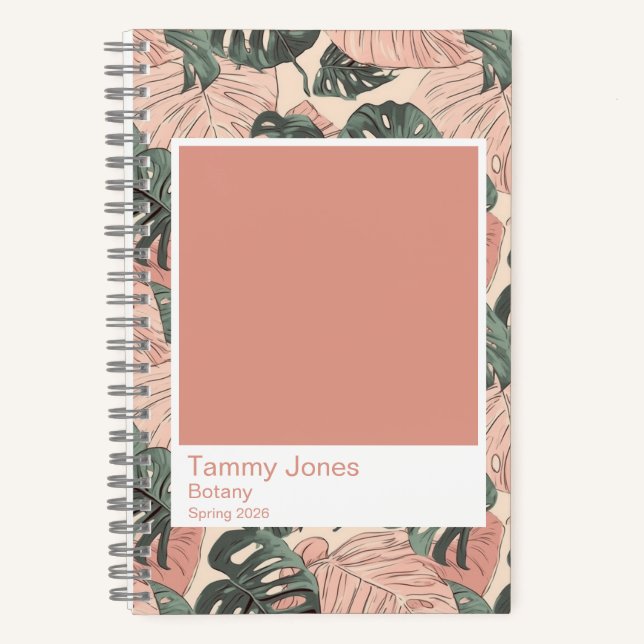 Soft Clay Monstera Color Swatch Small Notizbuch (Vorderseite)