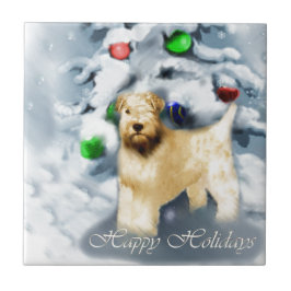Soft Coat Wheaten Terrier Weihnachten Fliese