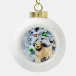 Soft Coat Wheaten Terrier Weihnachten Keramik Kugel-Ornament