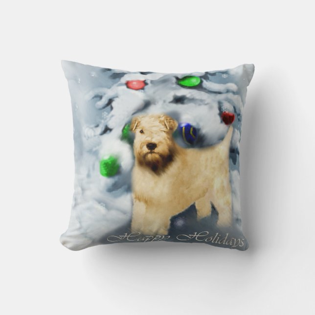 Soft Coat Wheaten Terrier Weihnachten Kissen (Vorderseite)