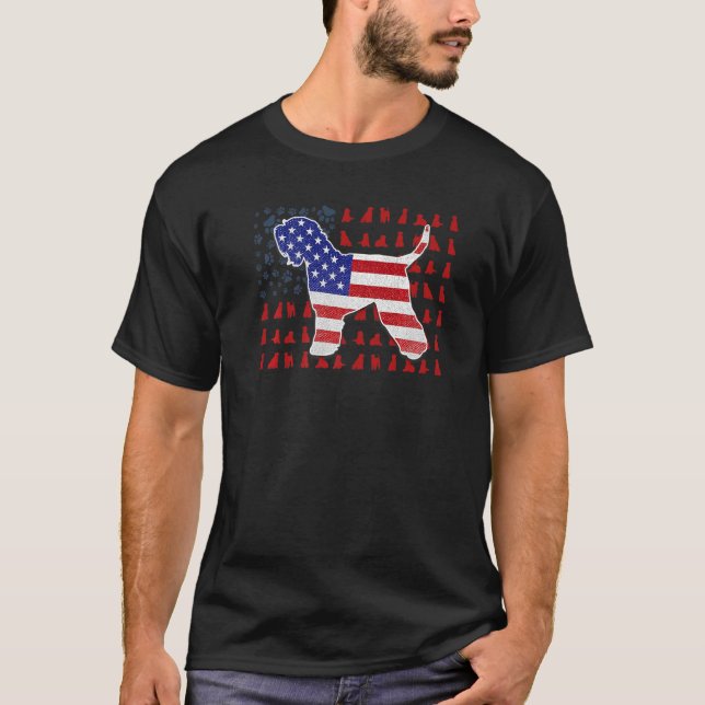 Soft Coated Wheaten American Flag 4. Juli Männer T-Shirt (Vorderseite)