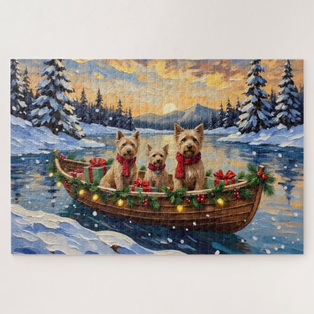 Soft Coated Wheaten Terrier Christmas Boat Holiday (Horizontal)