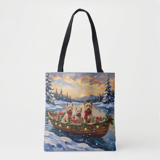 Soft Coated Wheaten Terrier Christmas Boat Holiday Tasche (Vorderseite)