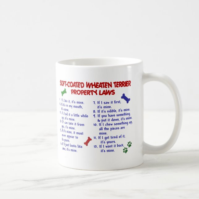 SOFT-COATED WHEATEN TERRIER Eigentums-Gesetze 2 Kaffeetasse (Rechts)