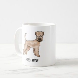 Soft-Coated Wheaten Terrier Hund stehend mit Namen Kaffeetasse