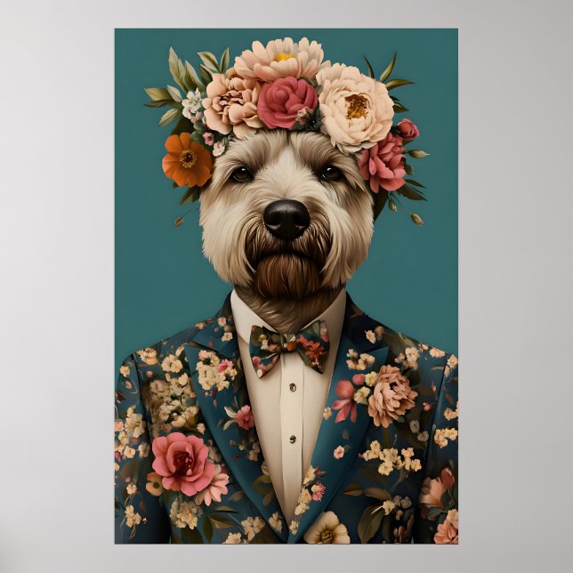 Soft Coated Wheaten Terrier In Suit Poster (Vorne)
