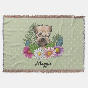 Soft-Coated Wheaten Terrier mit Blumen und Namen Decke