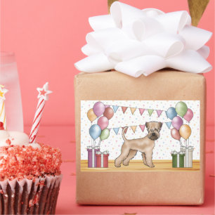 Soft-Coated Wheaten Terrier Pastellfarben Geburtst Rechteckiger Aufkleber