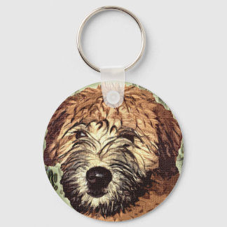 Soft-Coated Wheaten Terrier Puppy with Wet Face Schlüsselanhänger